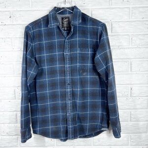 GRAYERS 100% Cotton Heritage Blue Black Plaid Flannel Shirt Men’s Medium